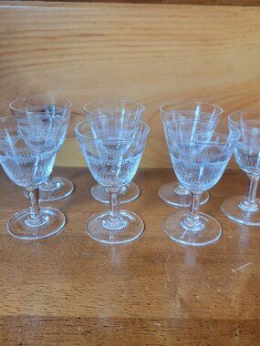 Vintage Etched Cordial/Aperitif/Shot Glasses (set of 7)
